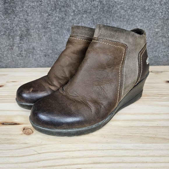 Keen Women Boot Wedge Zip Bootie Size 7.5 Brown Ankle Chukka Pre Owned - Picture 5 of 14